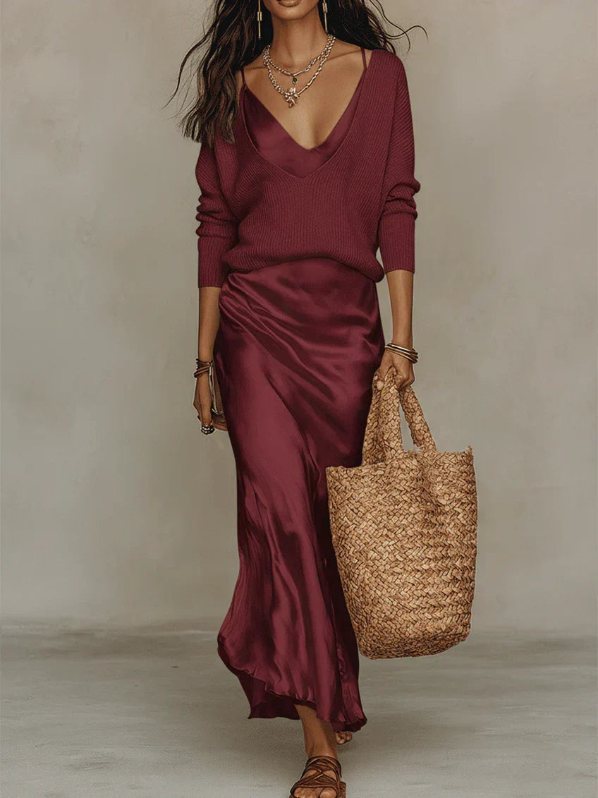 Solène | Slip Dress & Knit Set