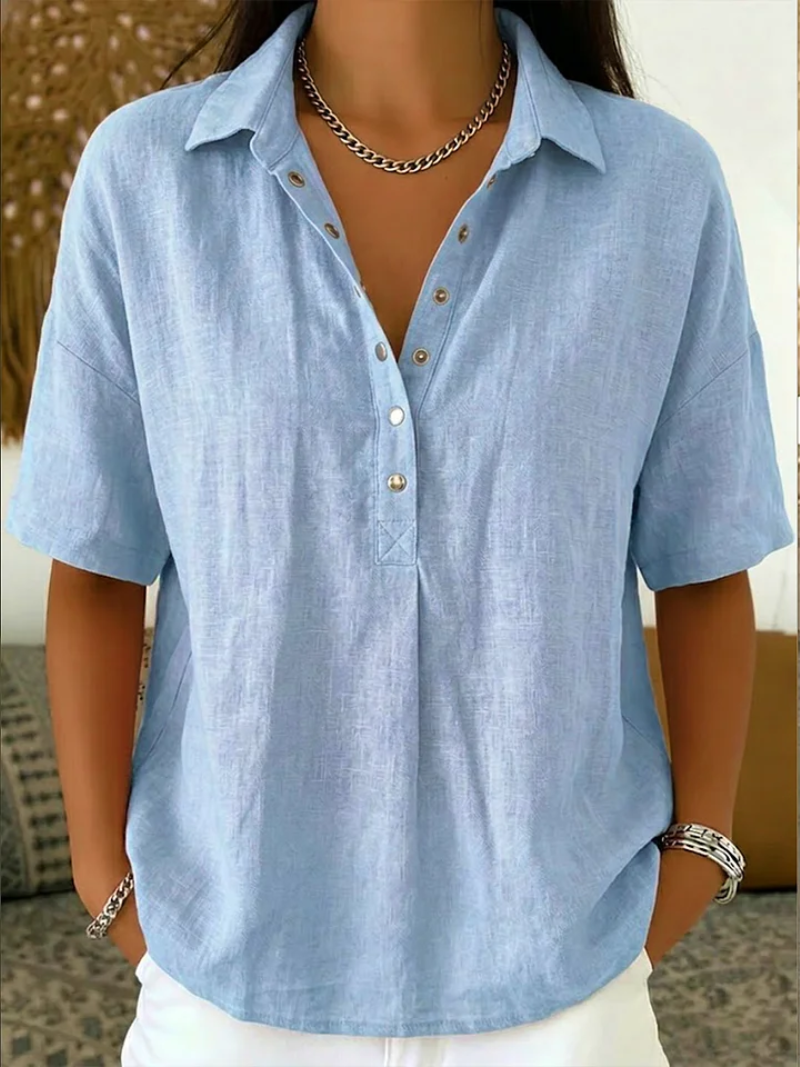 Tessa | Blouse with Collar and Button Detail