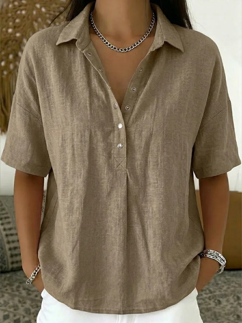 Tessa | Blouse with Collar and Button Detail
