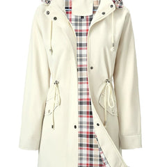 The Hadley plaid-lined rain jacket in ivory