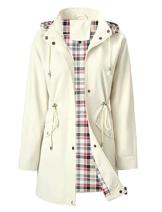 The Hadley plaid-lined rain jacket in ivory