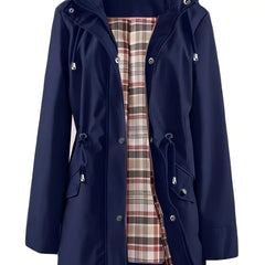 The Hadley plaid-lined rain jacket in navy