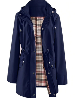 The Hadley plaid-lined rain jacket in navy