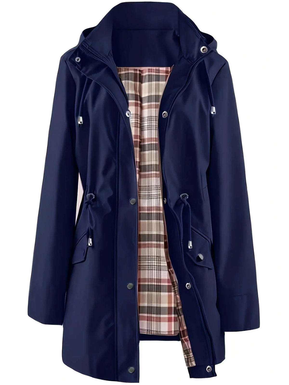 The Hadley plaid-lined rain jacket in navy