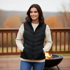 The Rowan | Quilted Gilet, Black — supplier view 3