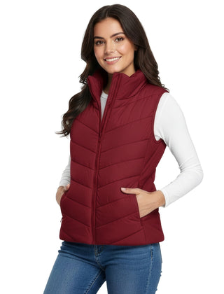 The Rowan | Quilted Gilet, Red — supplier view 1