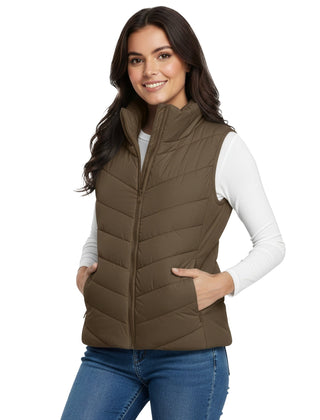 The Rowan | Quilted Gilet, Vintage Brown — supplier view 1