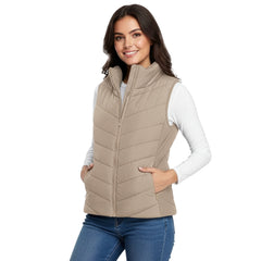 The Rowan | Quilted Gilet, Beige — supplier view 1