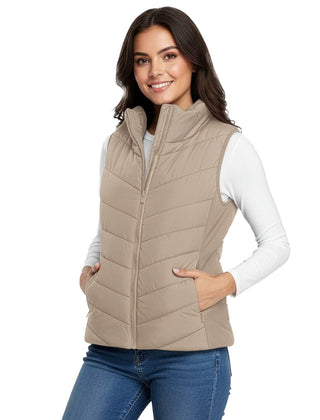 The Rowan | Quilted Gilet, Beige — supplier view 1