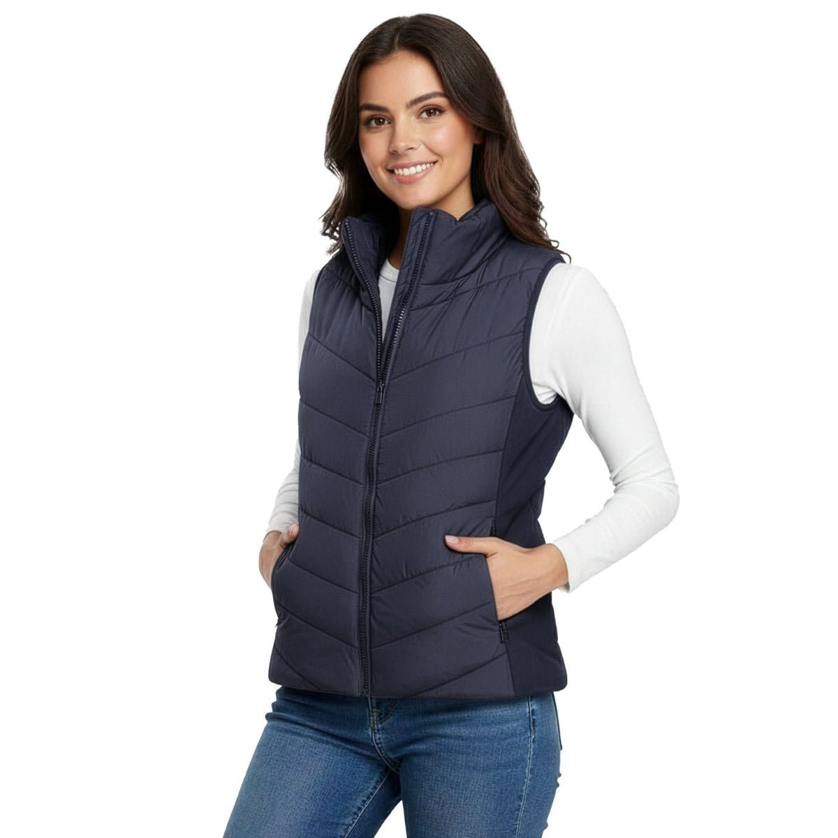 The Rowan | Quilted Gilet, Navy — supplier view 1