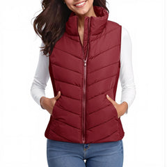 The Rowan | Quilted Gilet, Red — supplier view 2