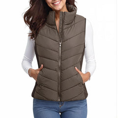 The Rowan | Quilted Gilet, Vintage Brown — supplier view 2