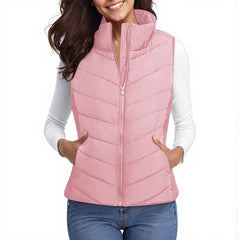 The Rowan | Quilted Gilet, Baby Pink — supplier view 2