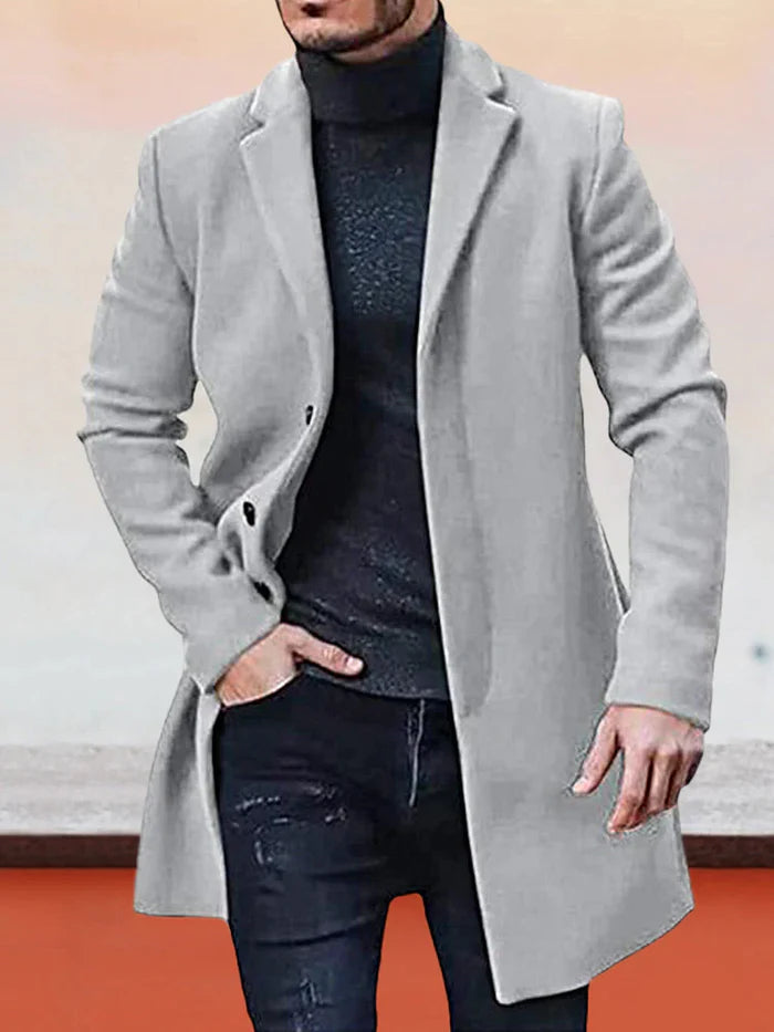 Ashcombe tailored coat in light grey