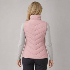 The Rowan | Quilted Gilet, Baby Pink — back