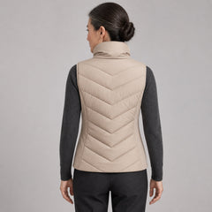 The Rowan | Quilted Gilet, Beige — back