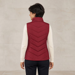 The Rowan | Quilted Gilet, Red — back