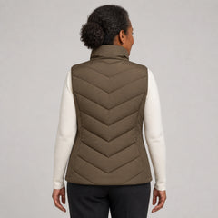 The Rowan | Quilted Gilet, Vintage Brown — back