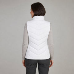 The Rowan | Quilted Gilet, White — back