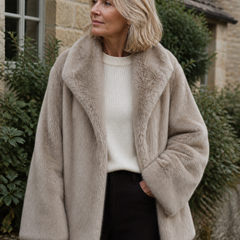 The Elspeth taupe textured coat – gallery image 1