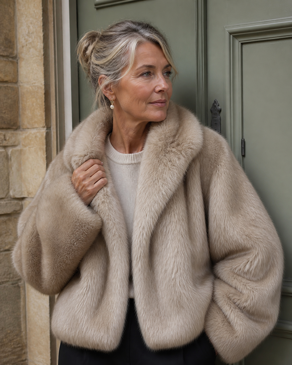 The Elspeth taupe textured coat – gallery image 6