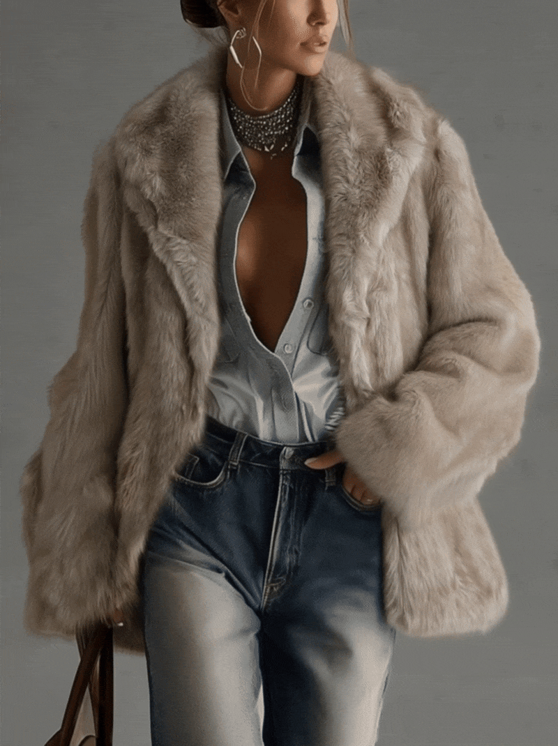 The Elspeth | Taupe Textured Coat