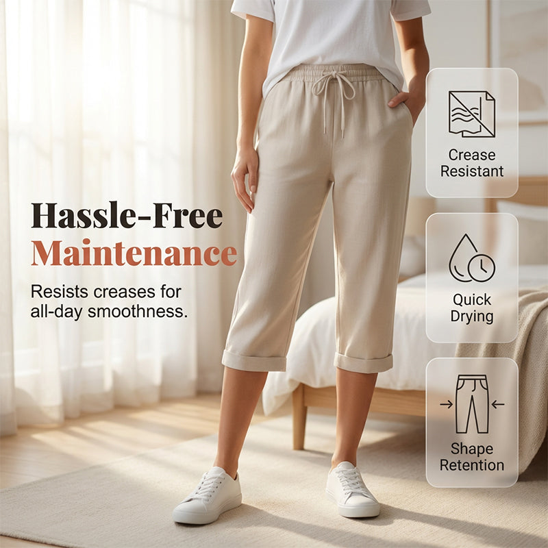 Daisy | Women's Casual Cotton Linen Capris
